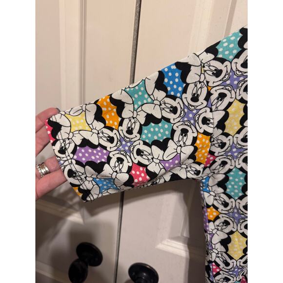 LuLaRoe Disney Minnie Mouse Colorful Tunic Shirt High Low Hem Sz M - Picture 3 of 10